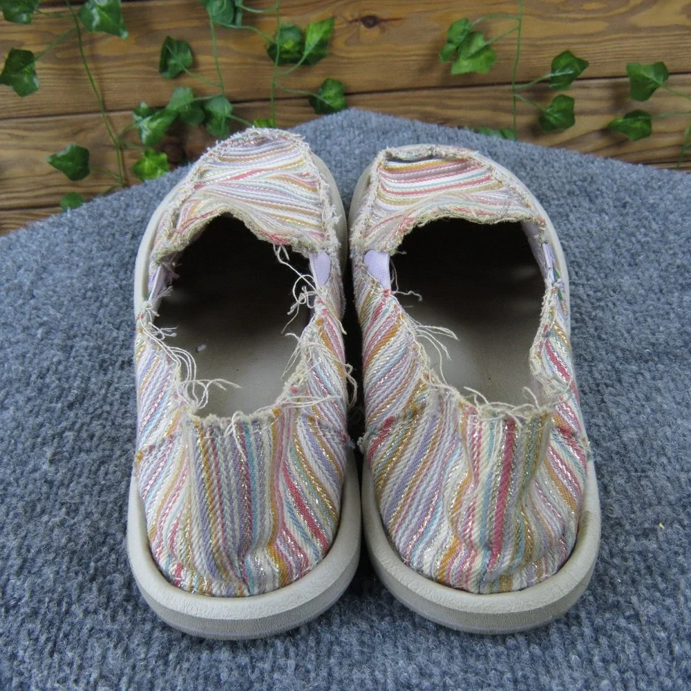 Sanuk Donna ST Summer Cord Girls 5 Multicolor Textile Slip-On Casual Beach Shoes